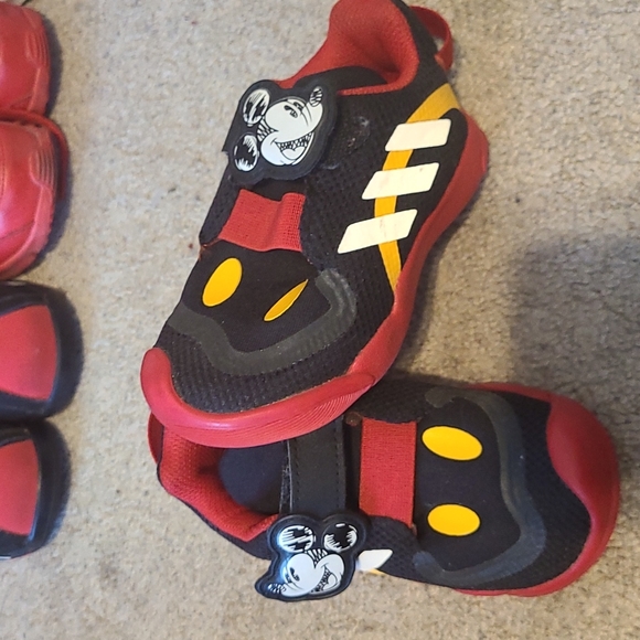 Mickey Mouse Adidas size 7K Red, Black, white, and yellow No Box - Picture 3 of 6